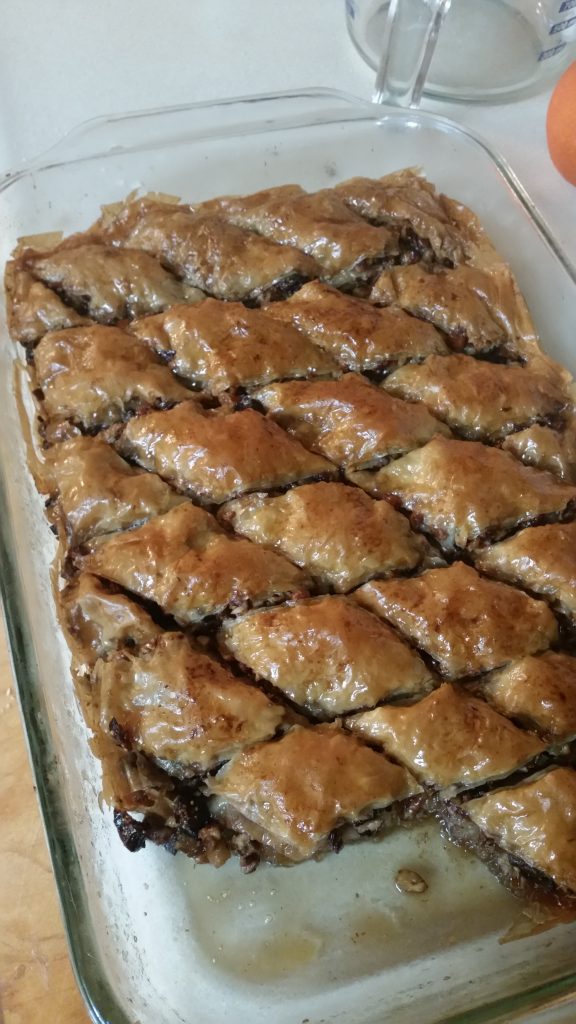 A panful of baklava