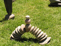 A stack of stones at the Health and Harmony Festival